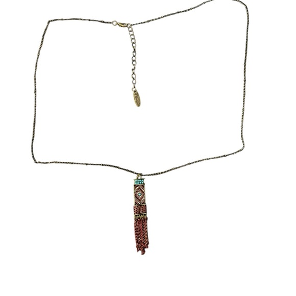 Plunder Jewelry - Plunder Turquoise & Copper Tassel Necklace